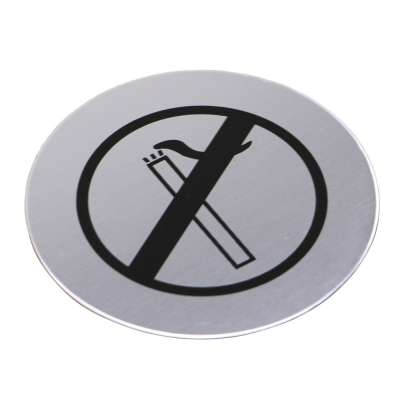 Stainless steel Warning Sign No Smoking Plate Logo Not Smoke Mark Self Adhesivefor Public Places Inner Room Indoor Home Decor