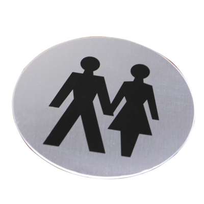 Self Adhesive Unisex Sign Plate For Public place commercial office toilet universal logo